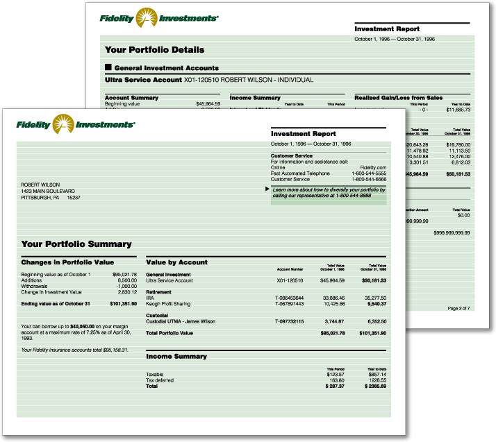 Fidelity portfolio forms